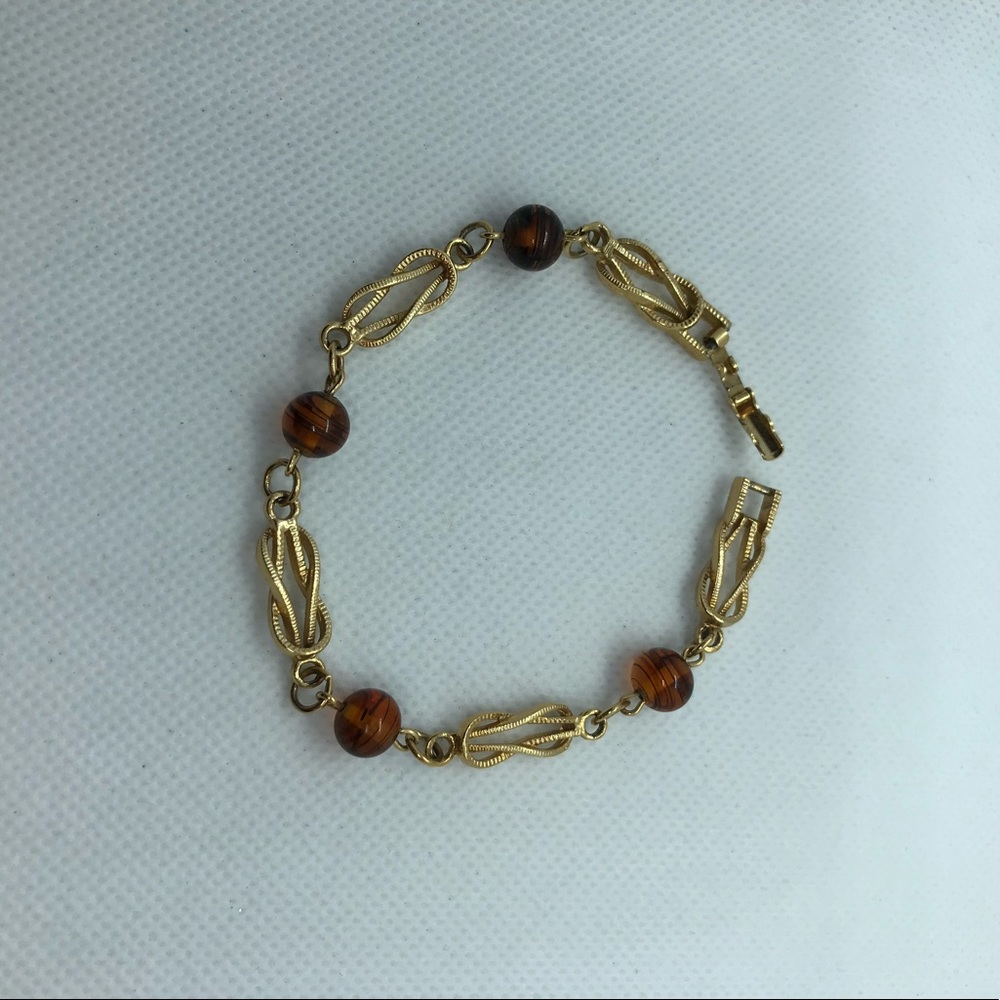 Avon topaz glass goldtone 7” bracelet